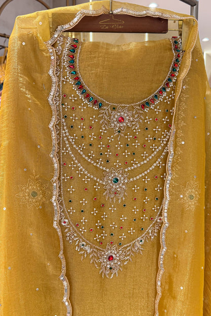 Rimsha Hand Embroidered Unstitched Suit Set