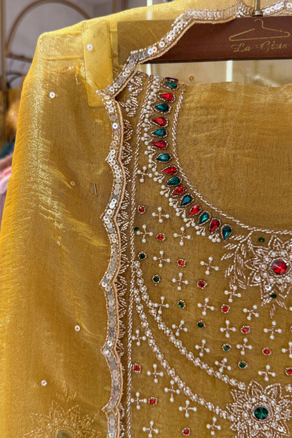 Rimsha Hand Embroidered Unstitched Suit Set