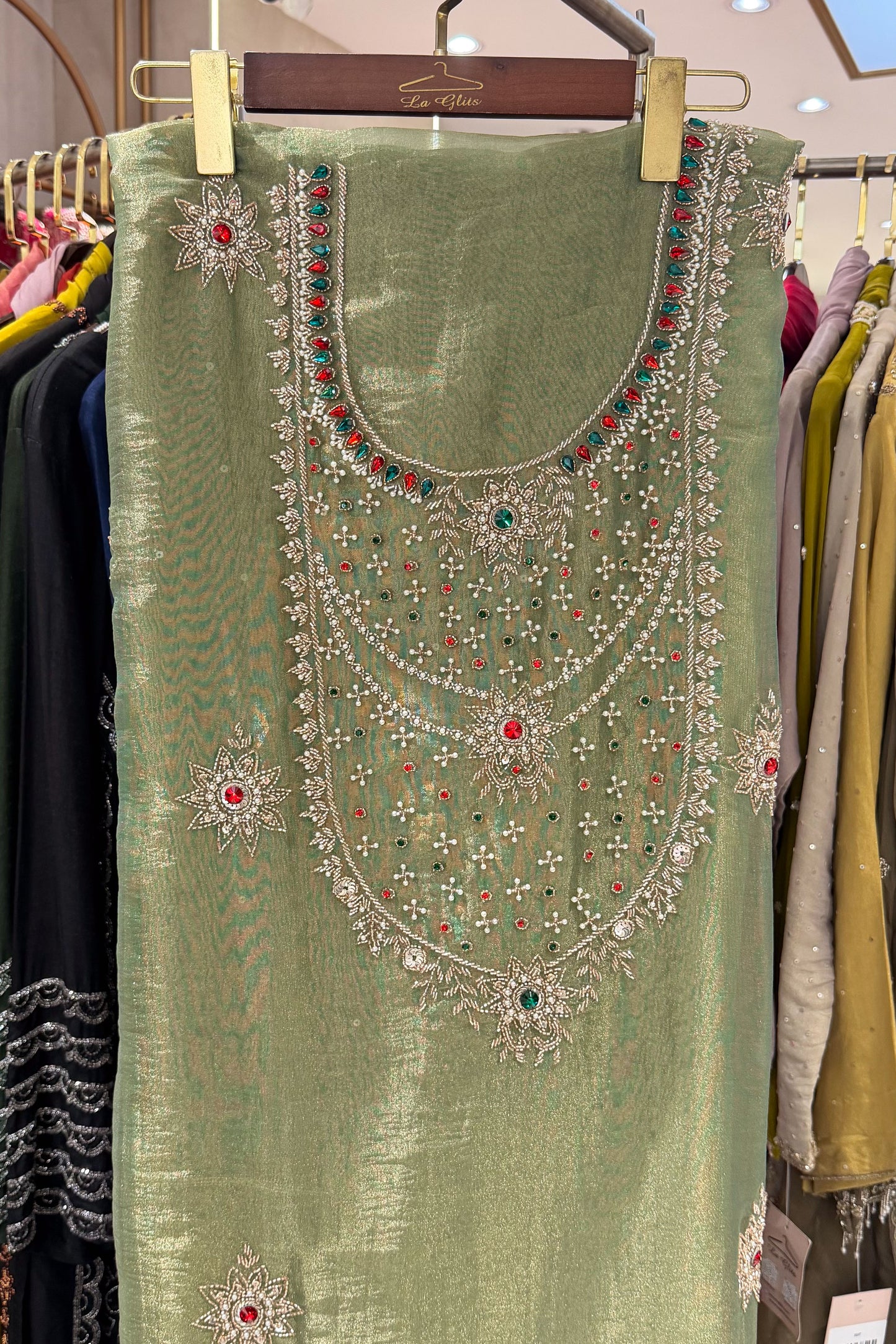 Rimsha Hand Embroidered Unstitched Suit Set