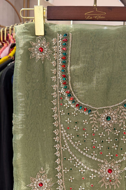Rimsha Hand Embroidered Unstitched Suit Set