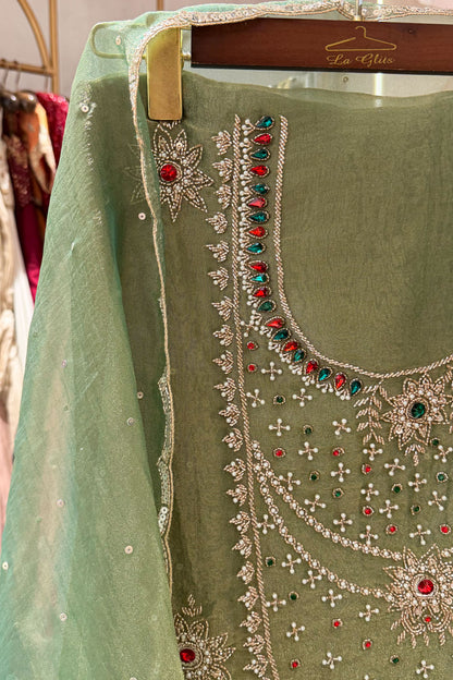 Rimsha Hand Embroidered Unstitched Suit Set