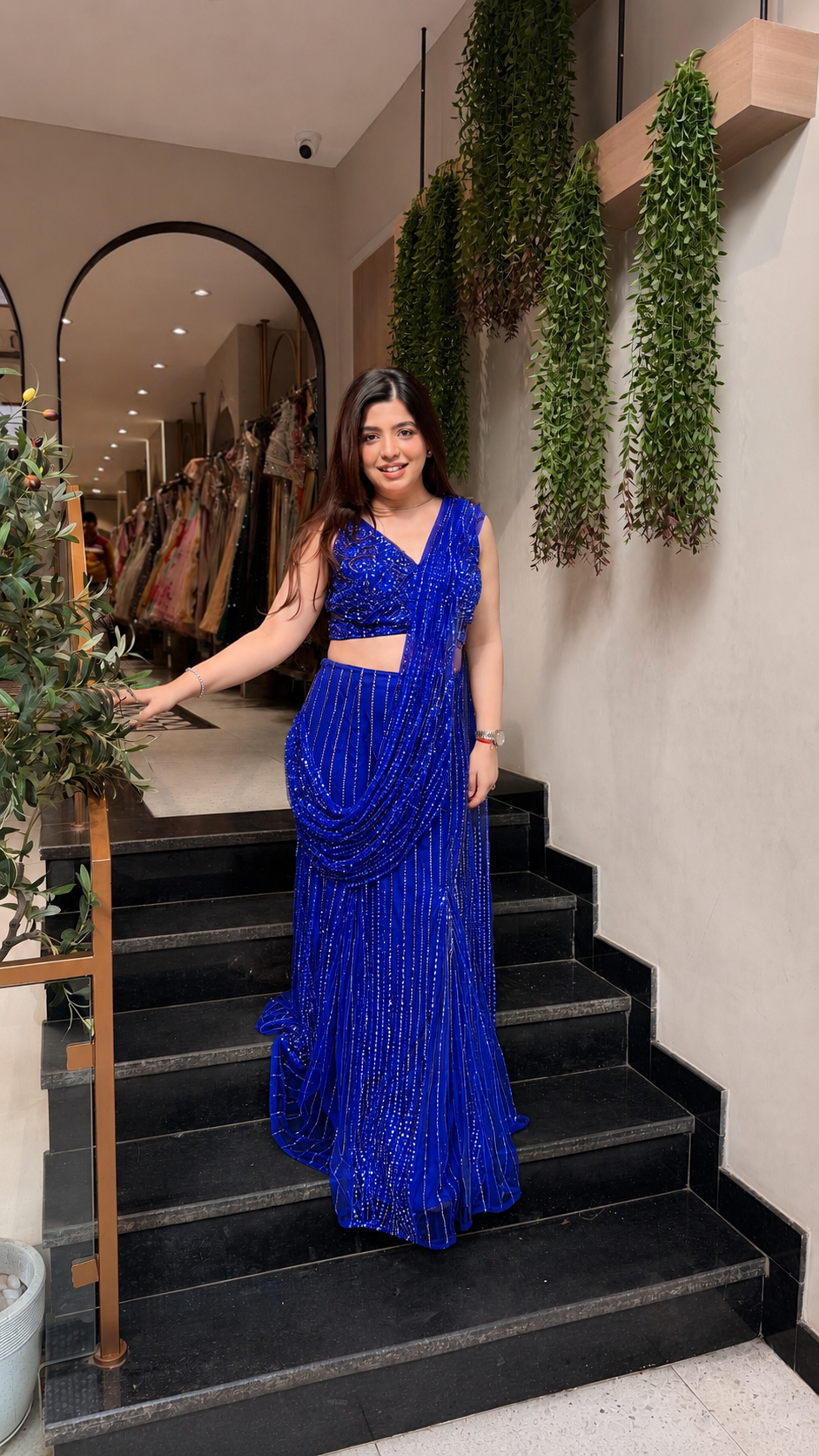 Ashvika Hand Embroidered Drape Saree