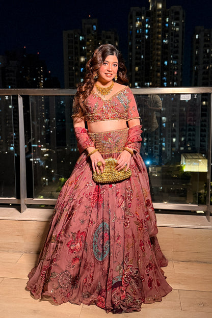 Jeesha Floral Hand Embroidered Lehenga