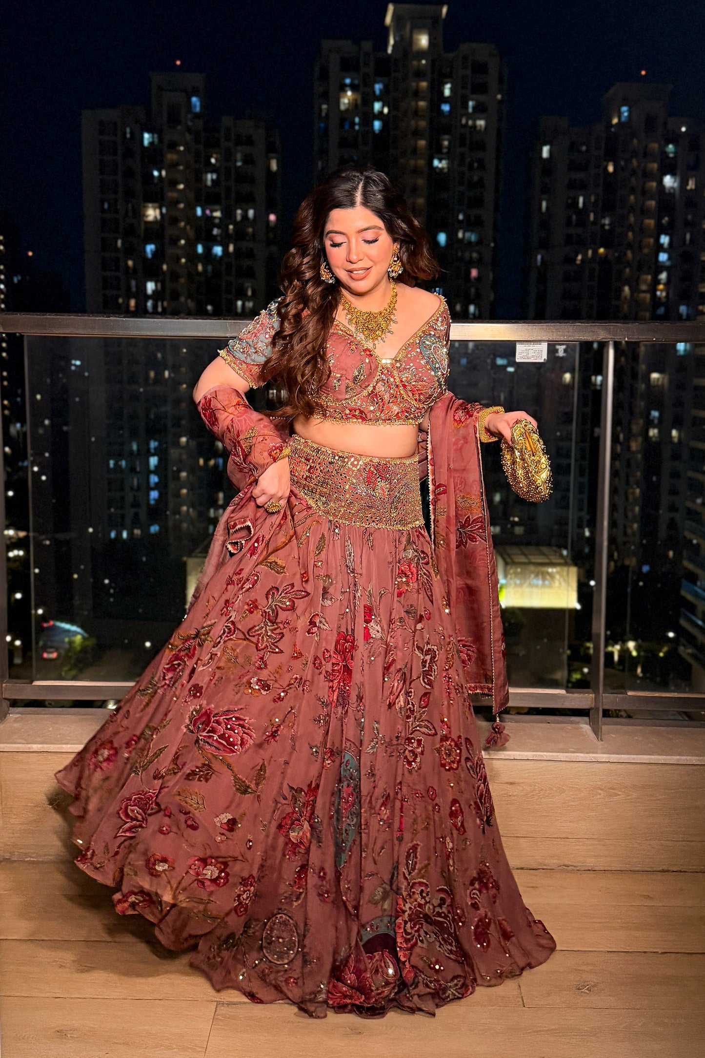 Jeesha Floral Hand Embroidered Lehenga