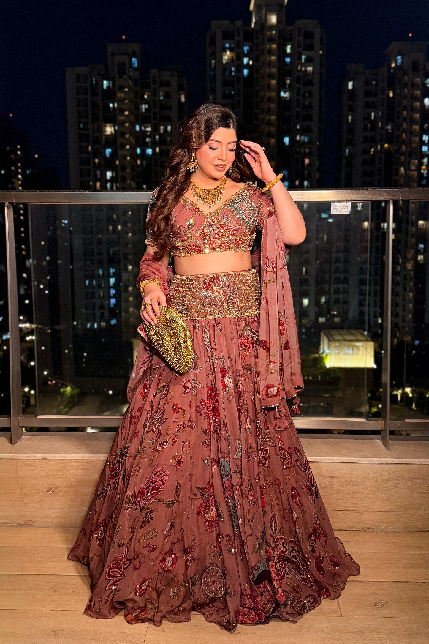 Jeesha Floral Hand Embroidered Lehenga