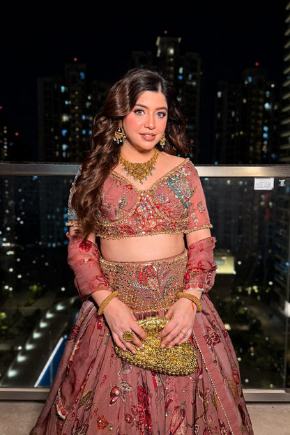 Jeesha Floral Hand Embroidered Lehenga
