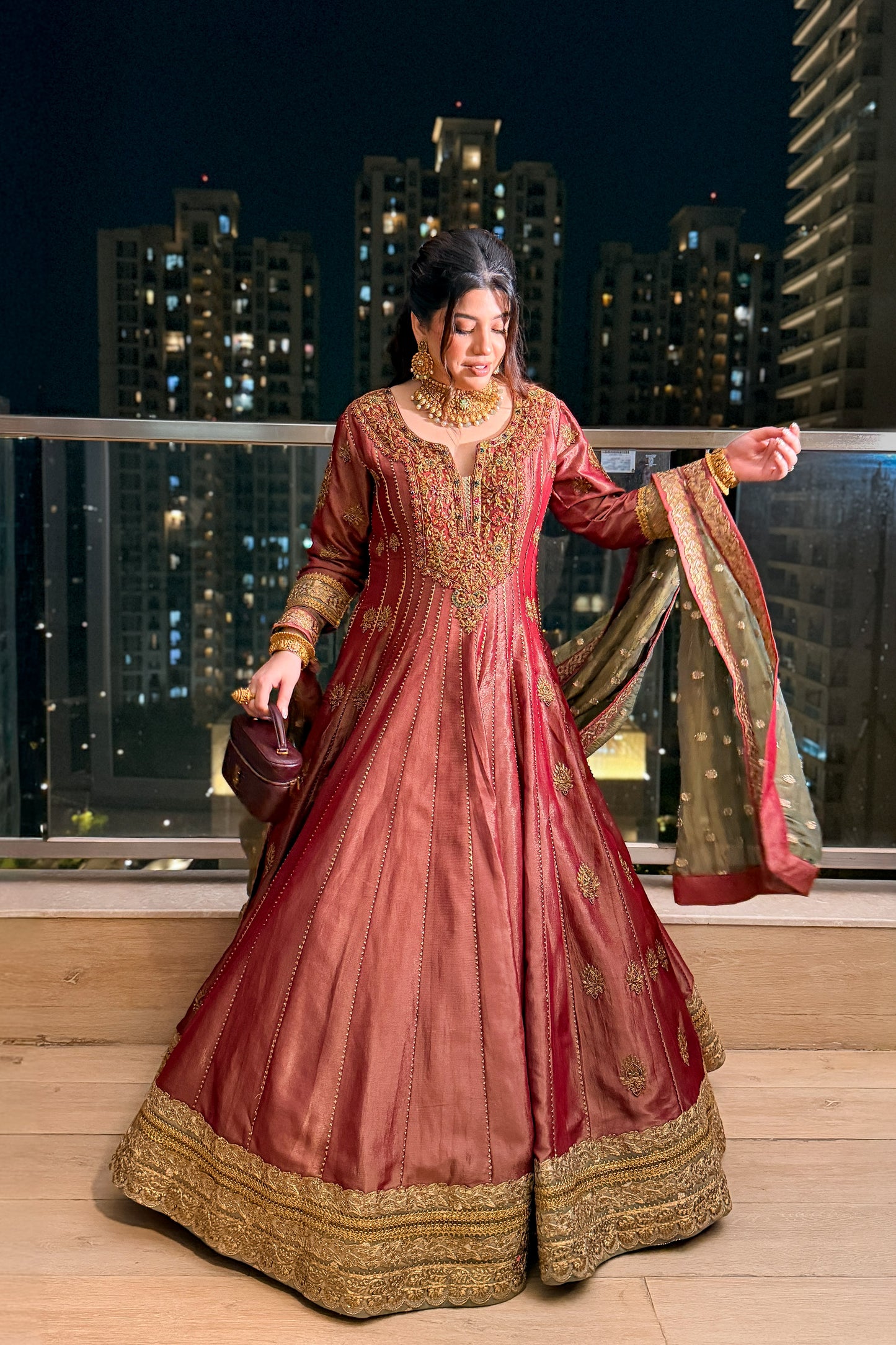 Iraisha Hand Embroidered Anarkali with Dupatta