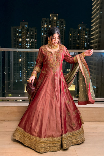 Iraisha Hand Embroidered Anarkali with Dupatta