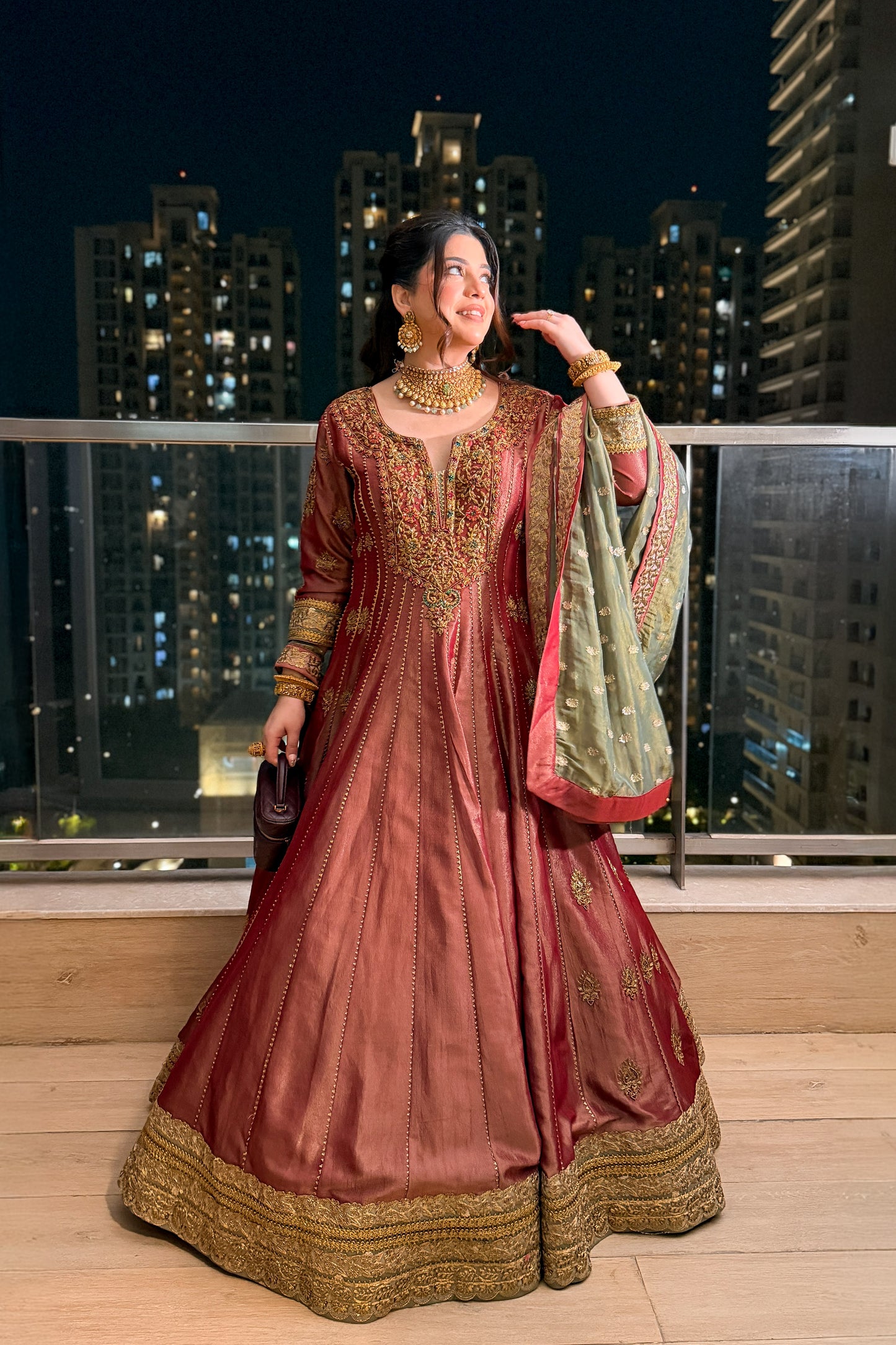 Iraisha Hand Embroidered Anarkali with Dupatta