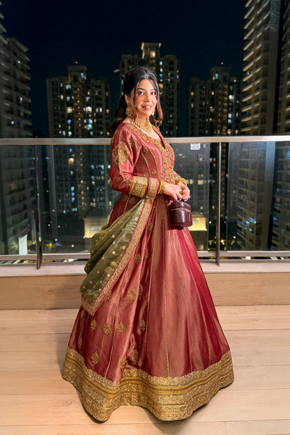 Iraisha Hand Embroidered Anarkali with Dupatta