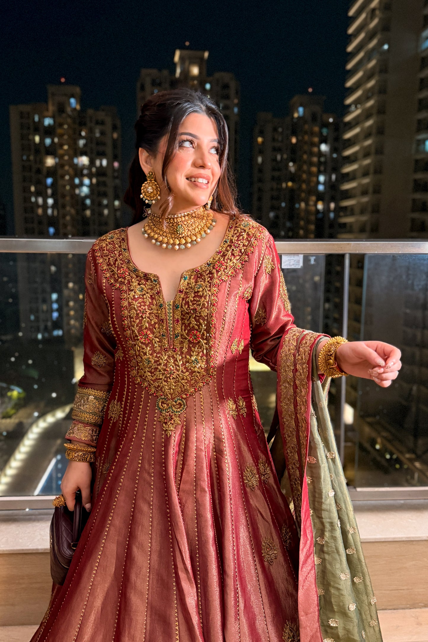 Iraisha Hand Embroidered Anarkali with Dupatta