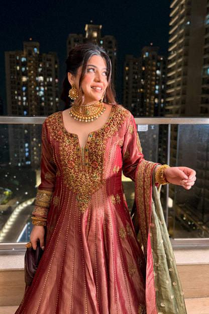 Iraisha Hand Embroidered Anarkali with Dupatta