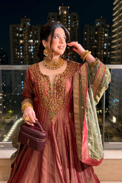 Iraisha Hand Embroidered Anarkali with Dupatta