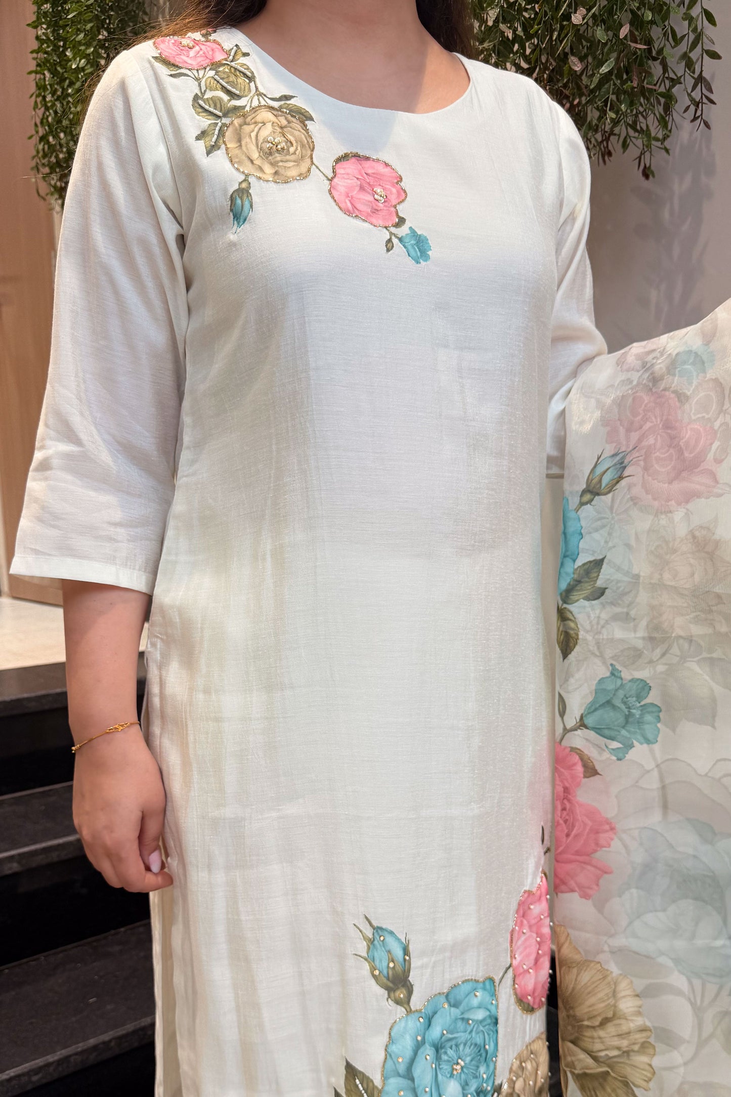 Vamika Floral Hand Painted Suit Set
