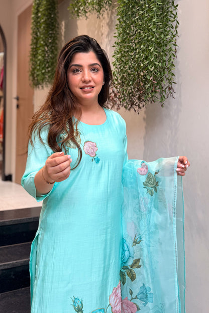Vamika Floral Hand Painted Suit Set