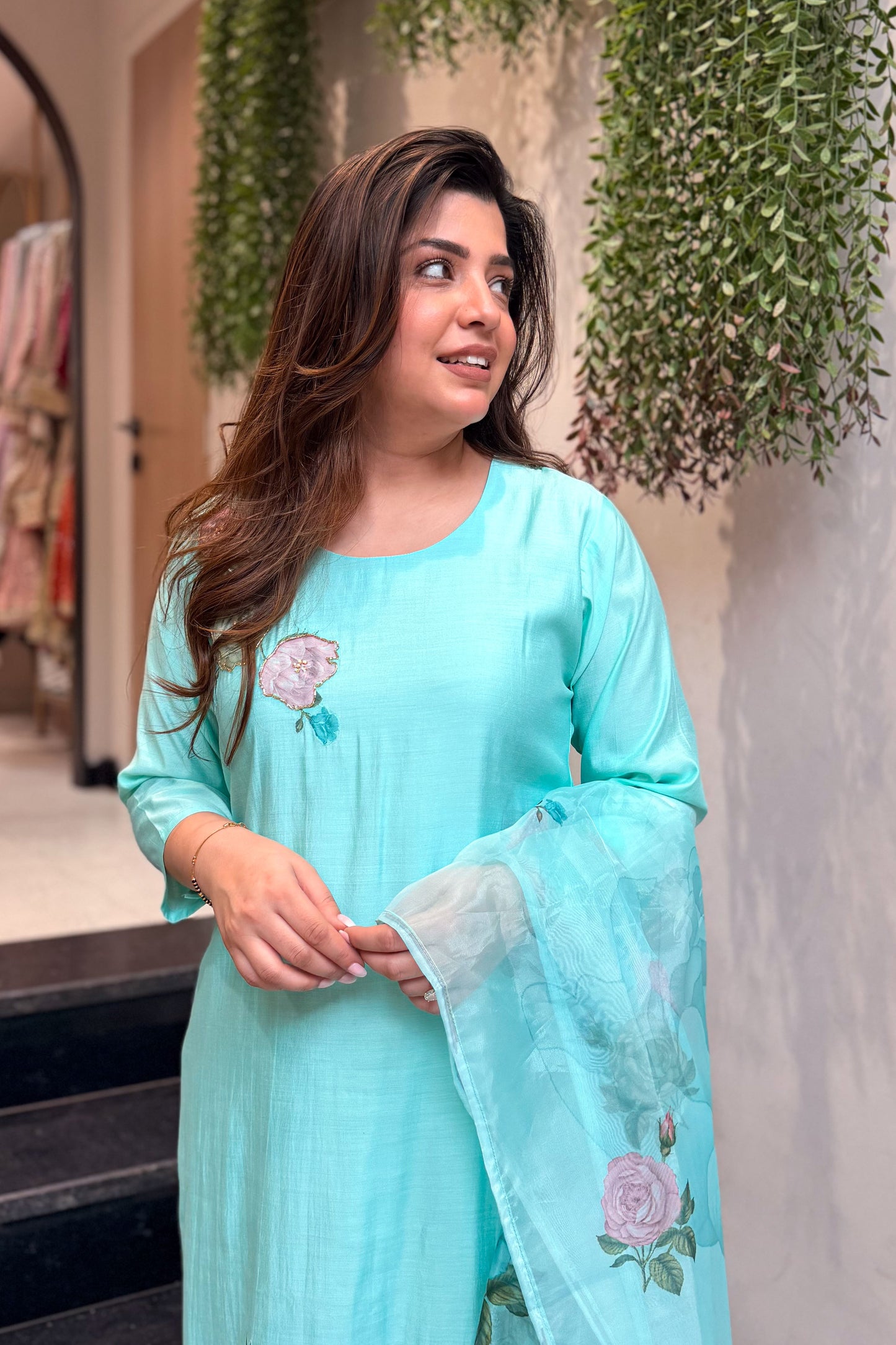 Vamika Floral Hand Painted Suit Set