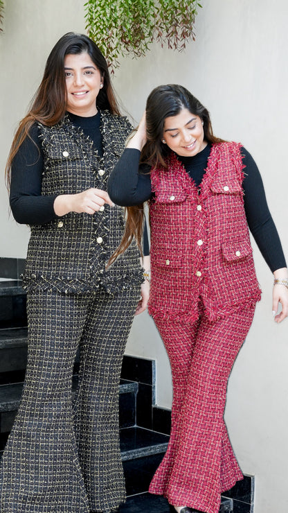 Liza Button Embellished Co ord with Top