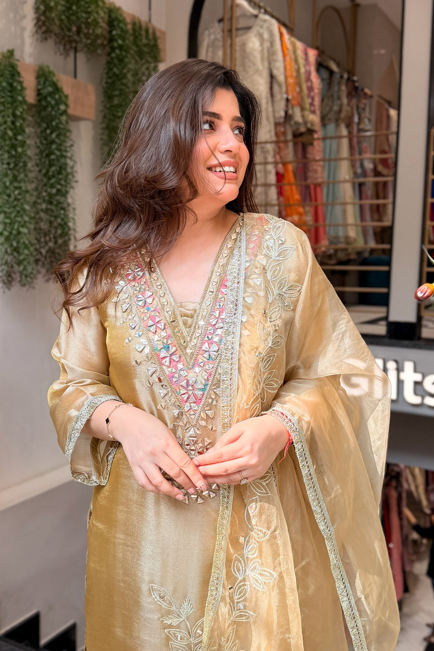 Anika Mirror & Gotta Embroidered Suit Set