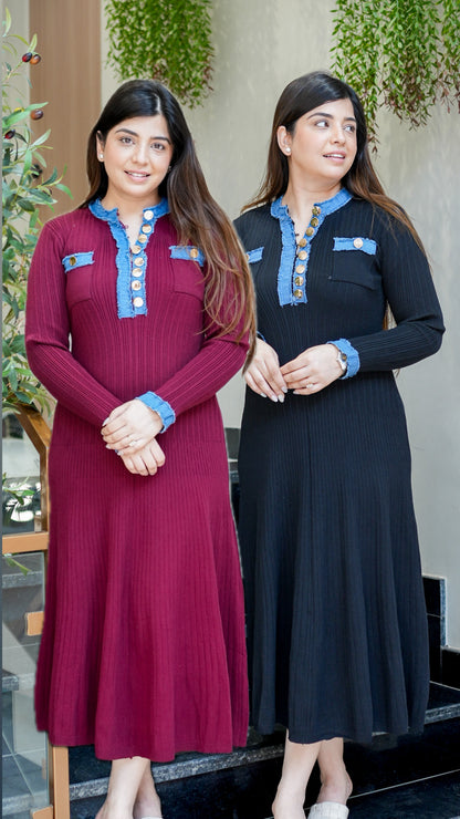 Frey Denim Detailing Dress