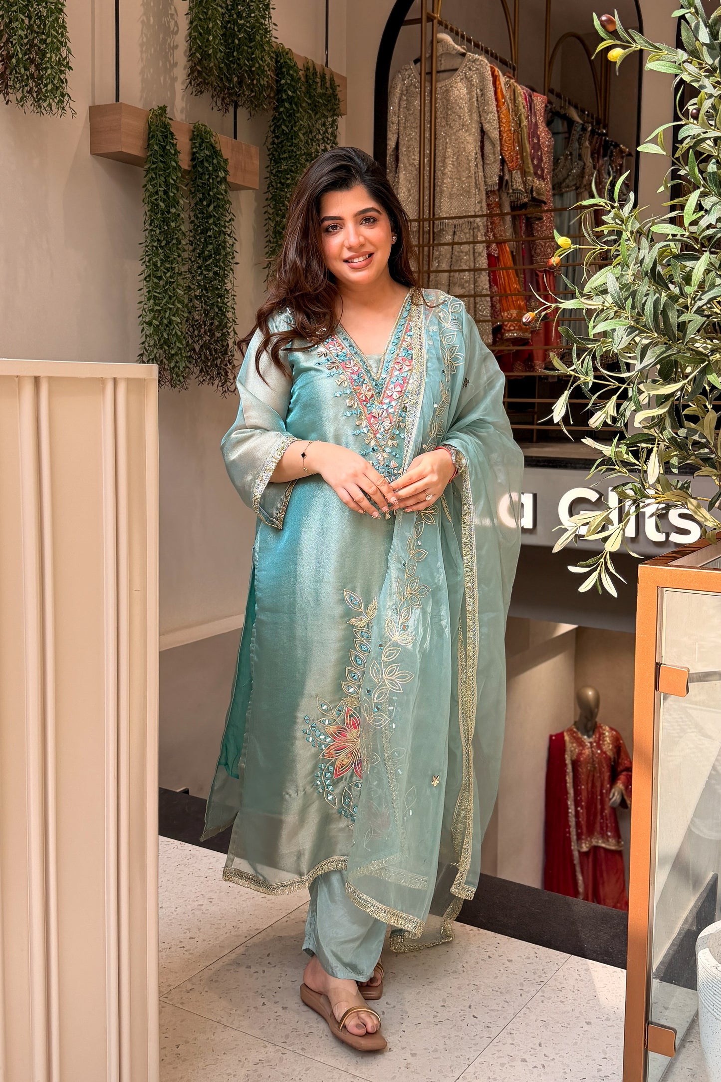 Anika Mirror & Gotta Embroidered Suit Set
