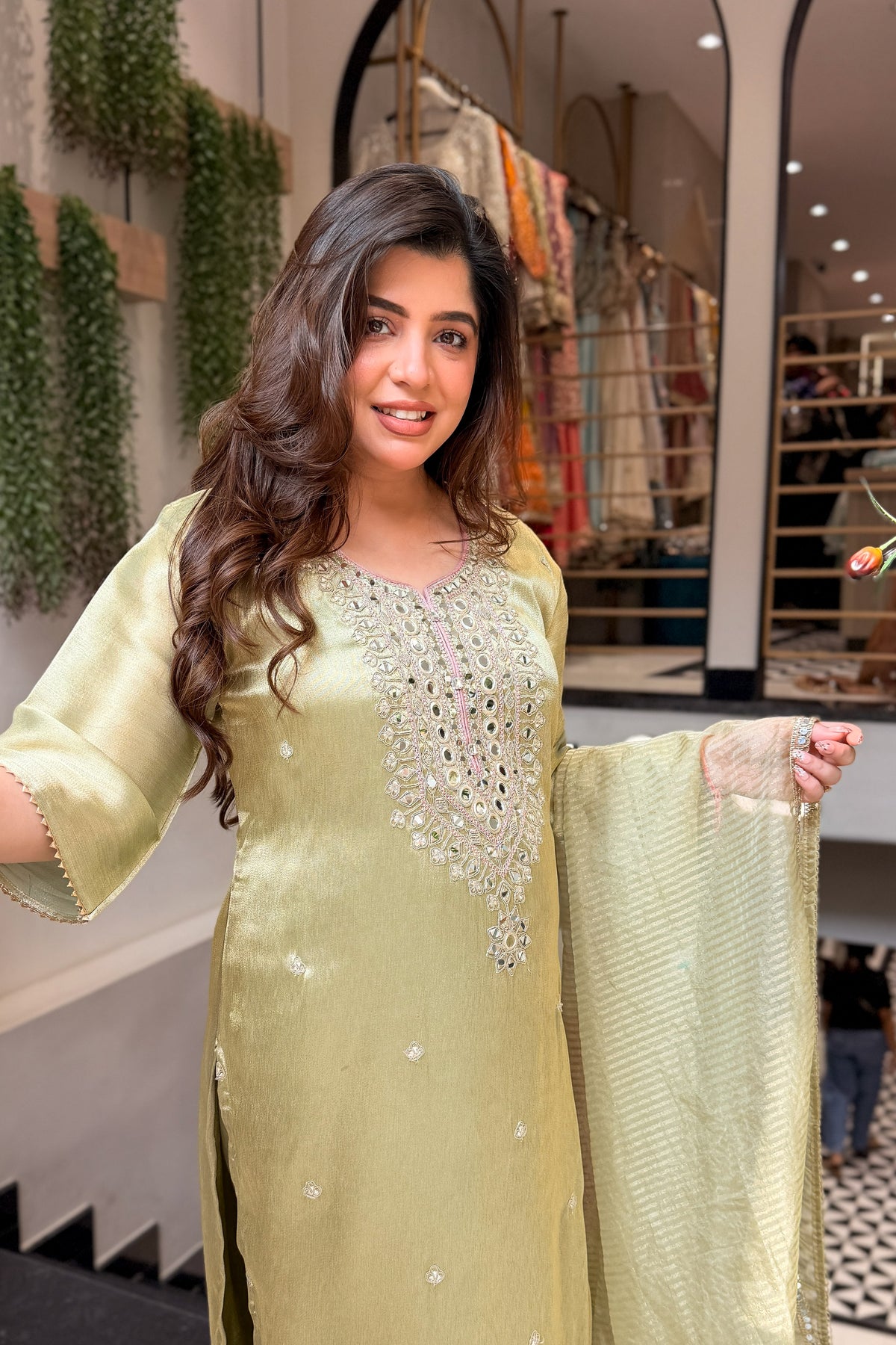 Vitika Mirror Embroidered Suit Set
