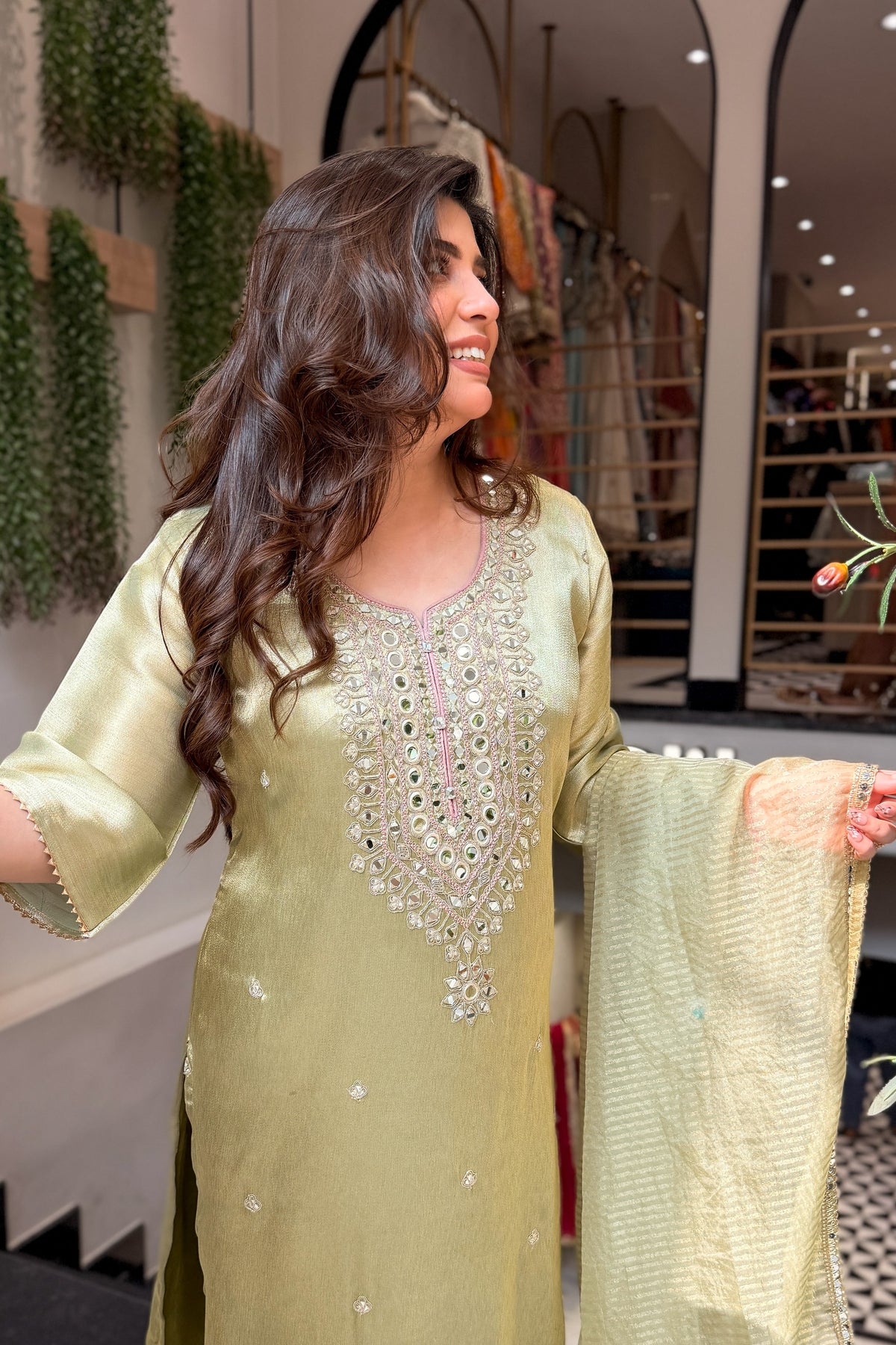 Vitika Mirror Embroidered Suit Set