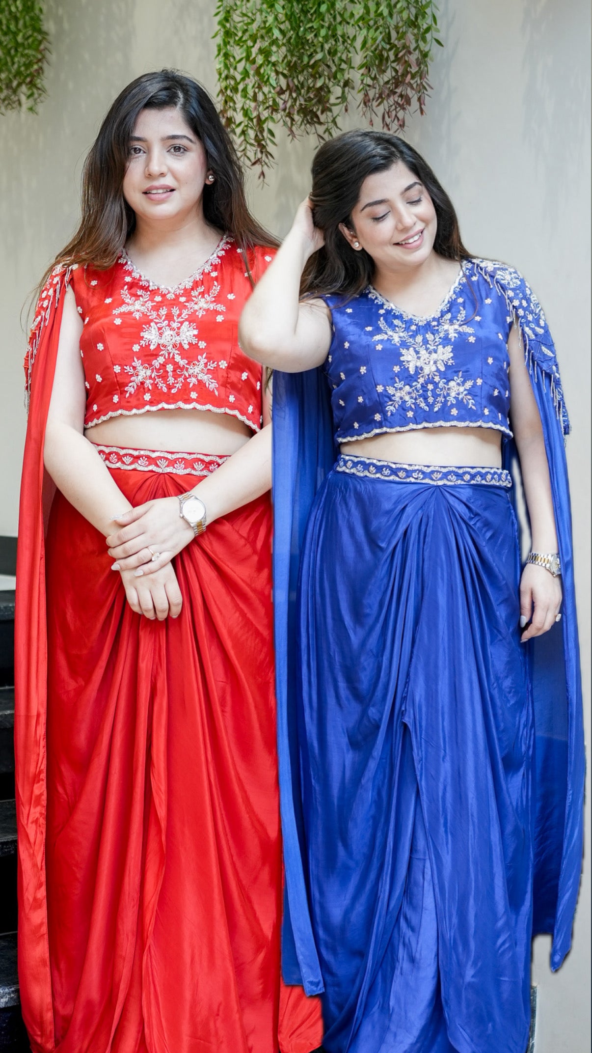 Devina Embroidered Cape Set