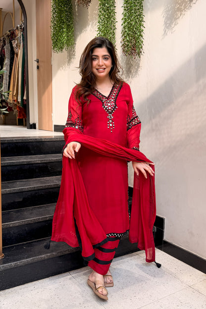Riyanvi Mirror Embroidered Suit Set