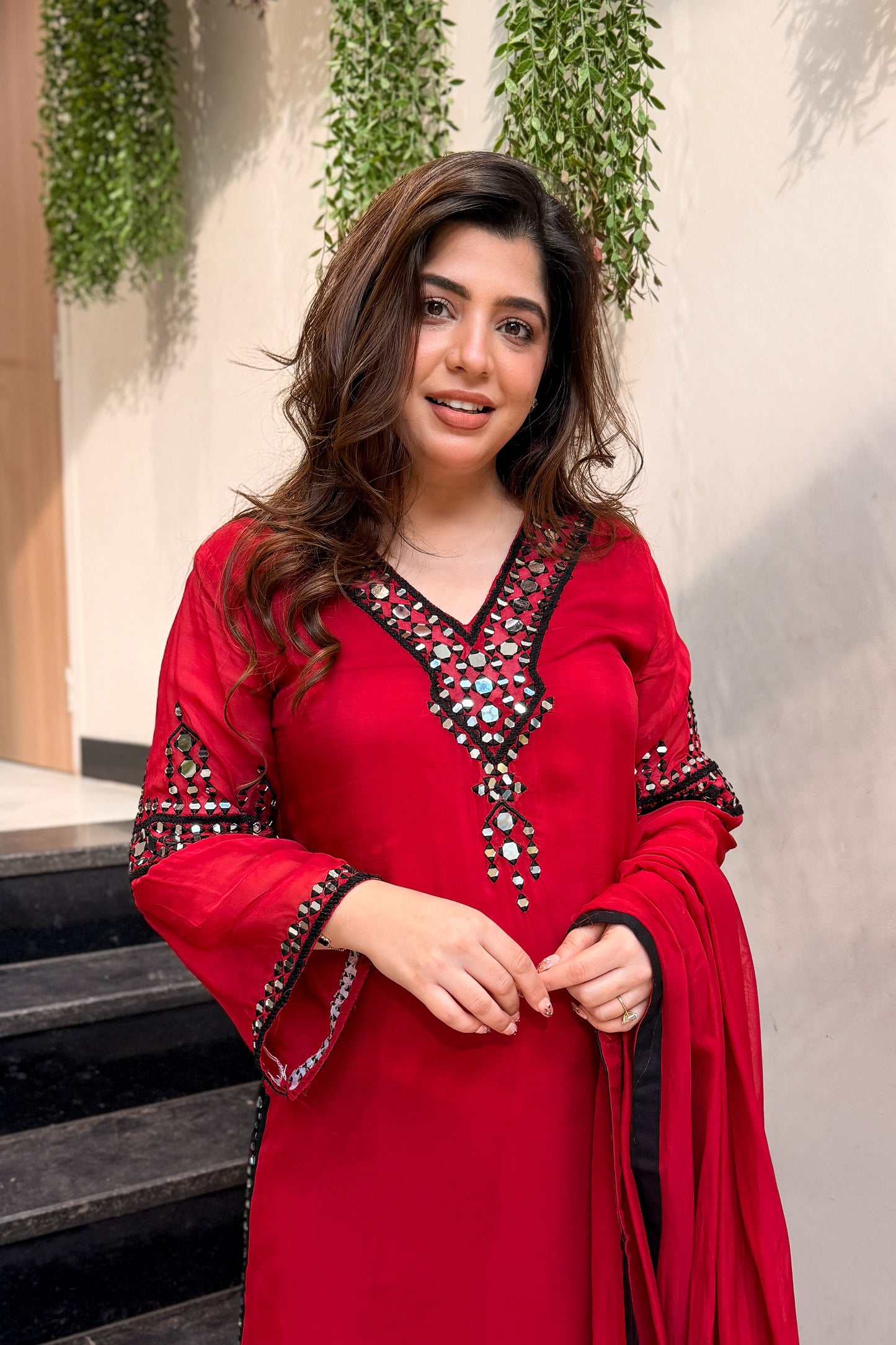 Riyanvi Mirror Embroidered Suit Set