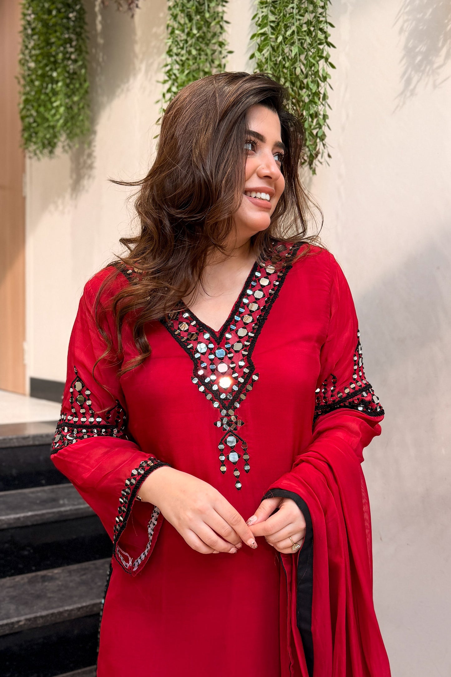 Riyanvi Mirror Embroidered Suit Set