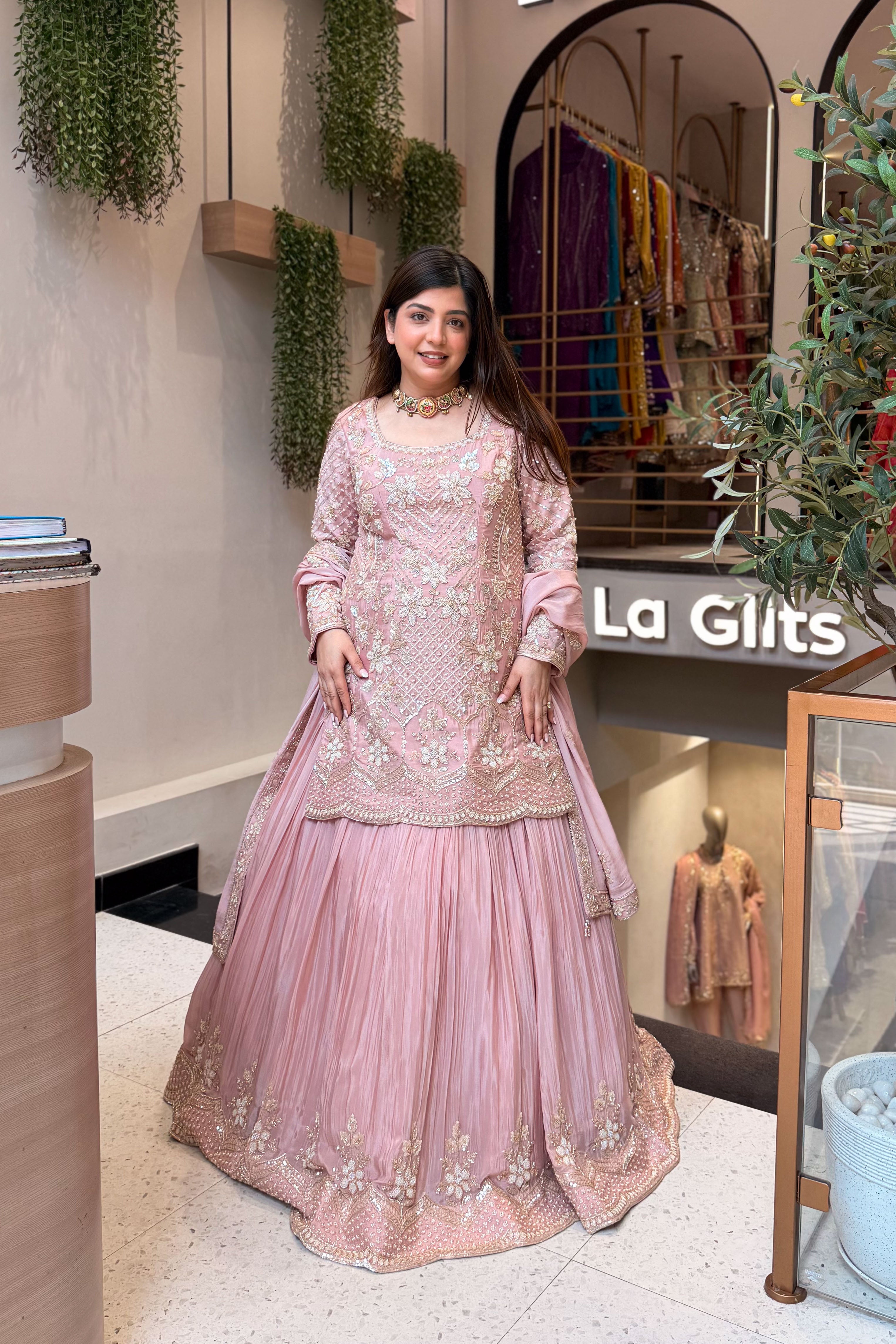 Trishika Hand Embroidered Lehenga