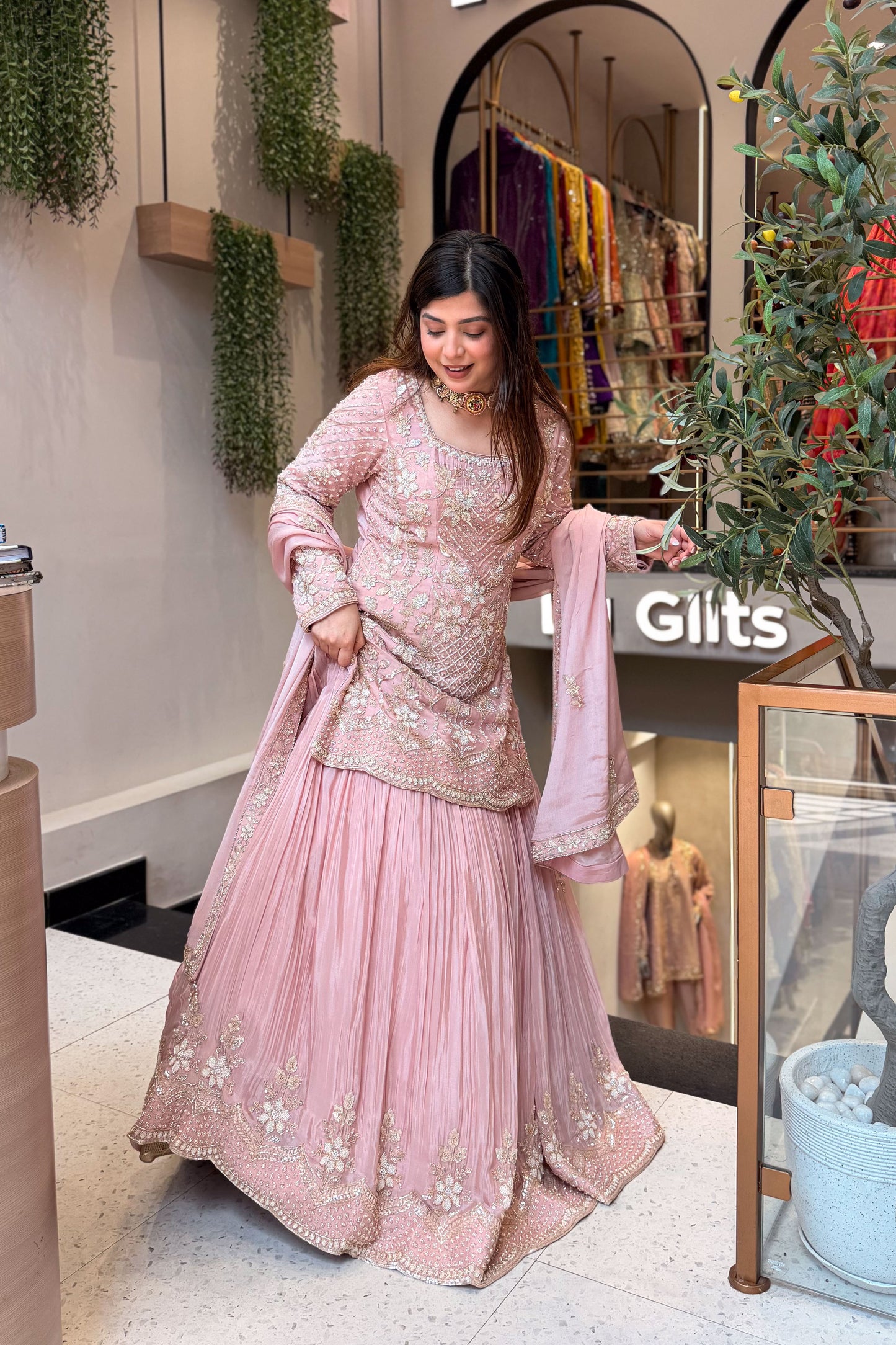 Trishika Hand Embroidered Lehenga