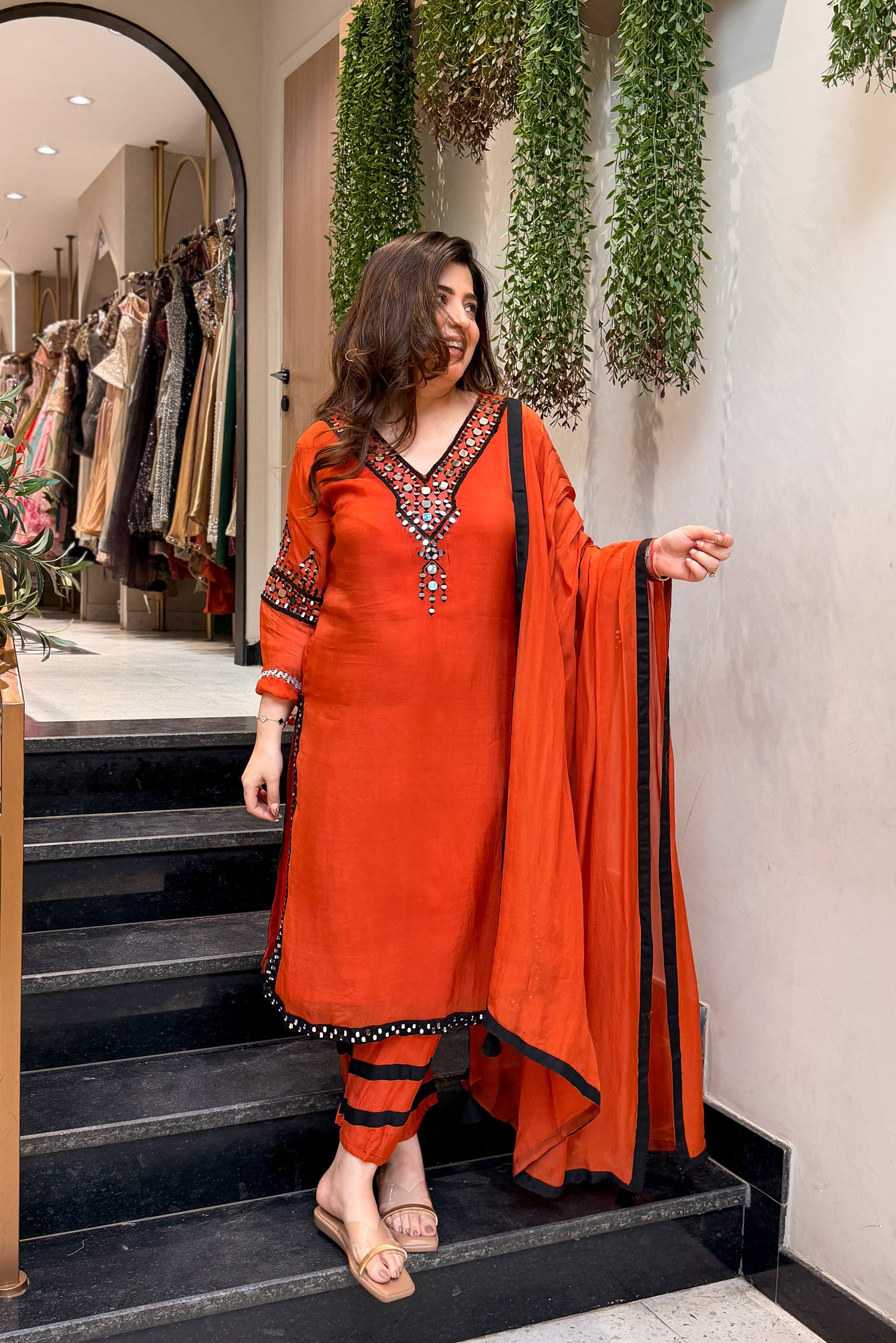 Riyanvi Mirror Embroidered Suit Set