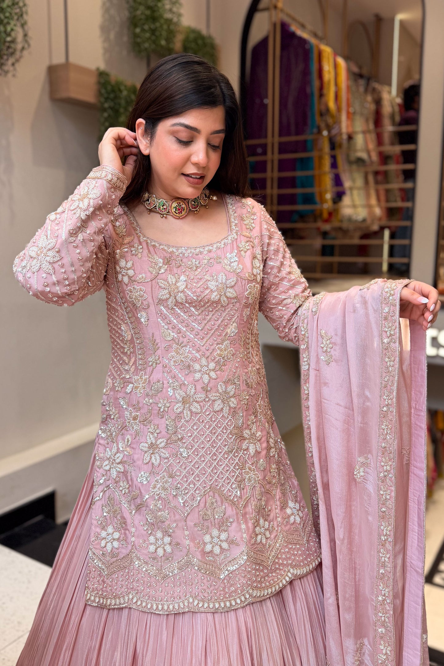Trishika Hand Embroidered Lehenga