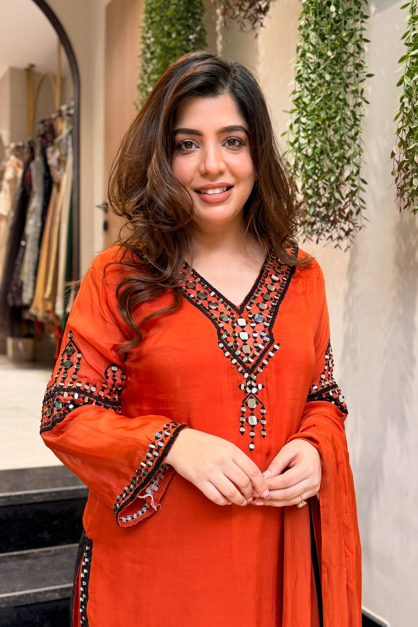 Riyanvi Mirror Embroidered Suit Set