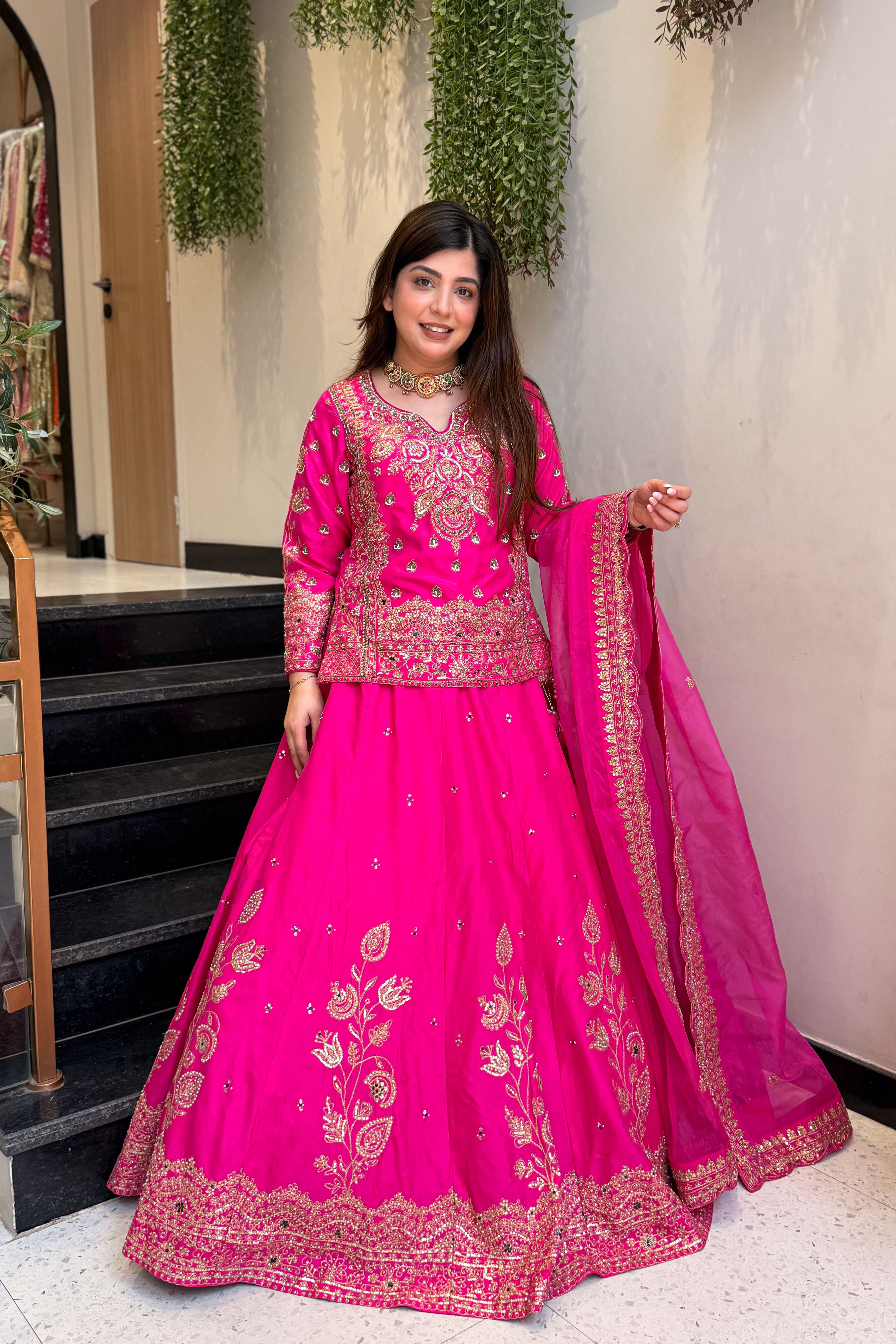 Aadhrika Hand Embroidered Lehenga