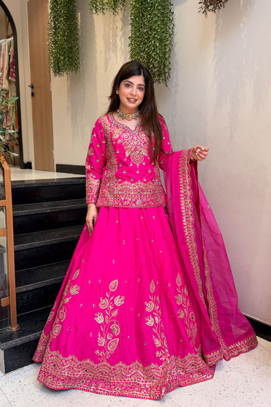 Aadhrika Hand Embroidered Lehenga