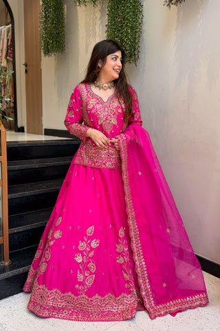 Aadhrika Hand Embroidered Lehenga