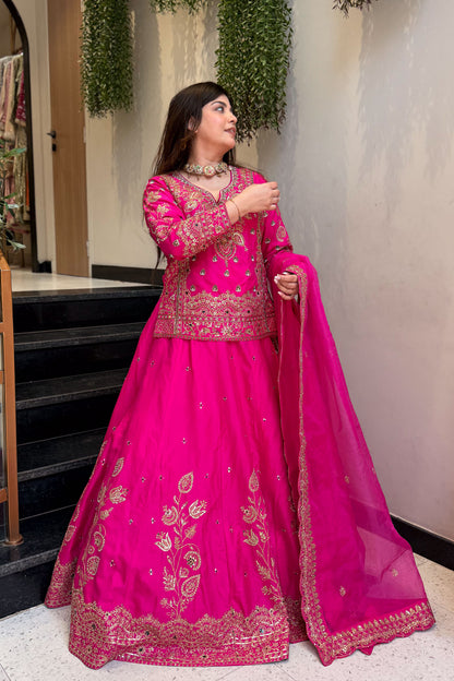 Aadhrika Hand Embroidered Lehenga