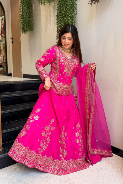 Aadhrika Hand Embroidered Lehenga