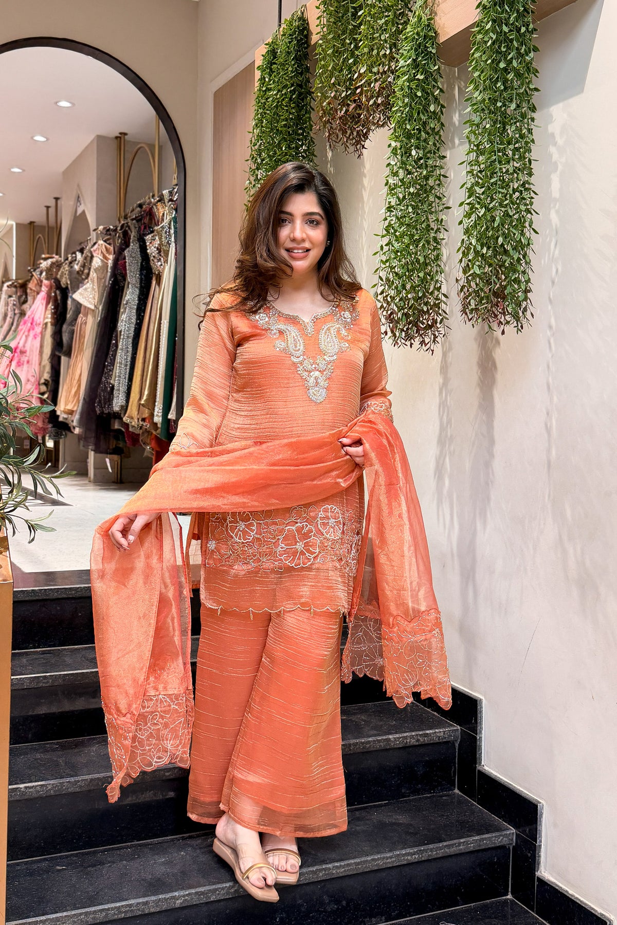 Ruhaari Floral Embroidered Suit Set