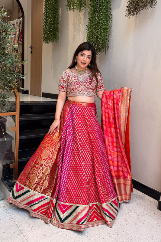Saavi Hand Embroidered Lehenga