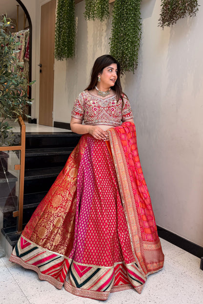 Saavi Hand Embroidered Lehenga