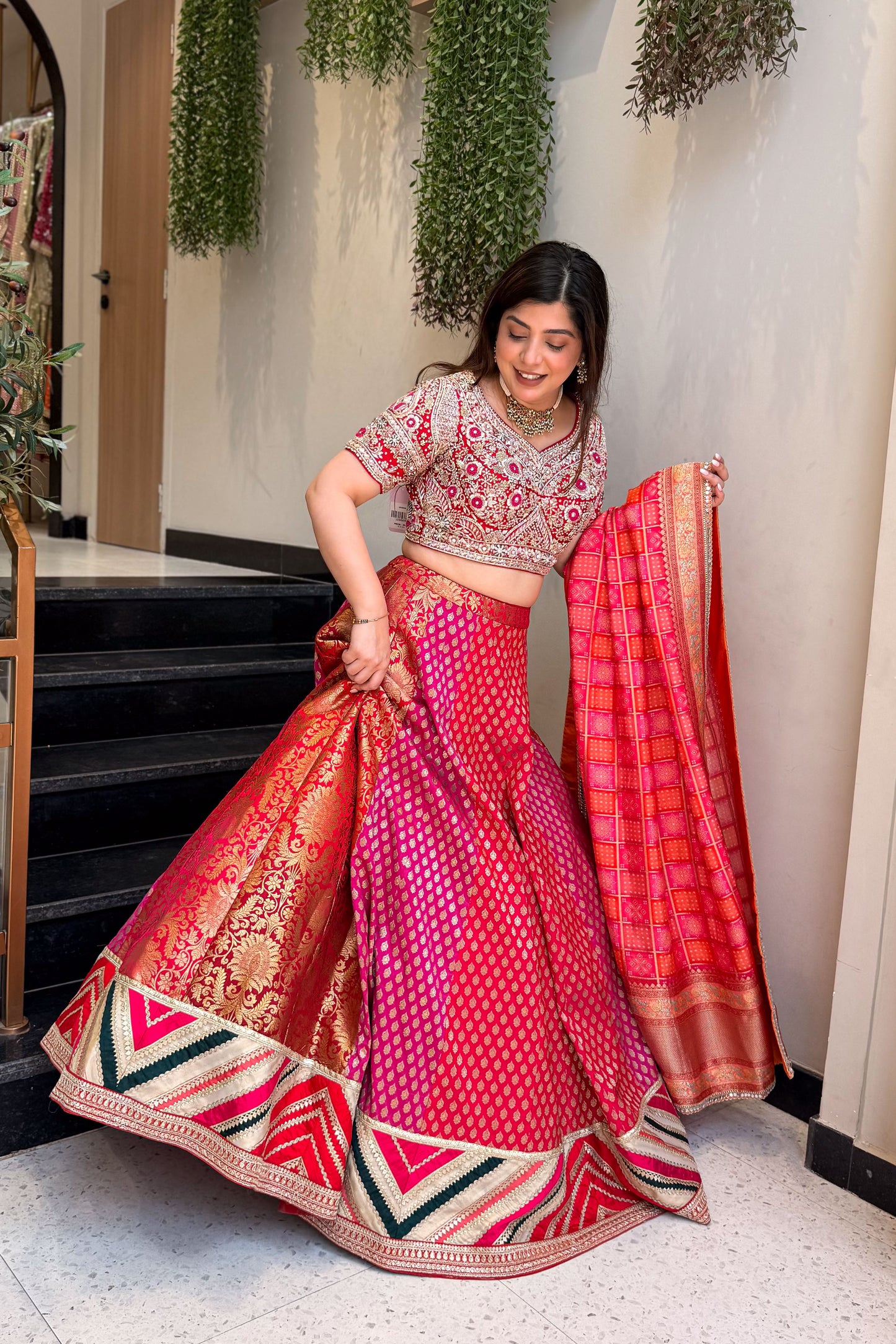 Saavi Hand Embroidered Lehenga