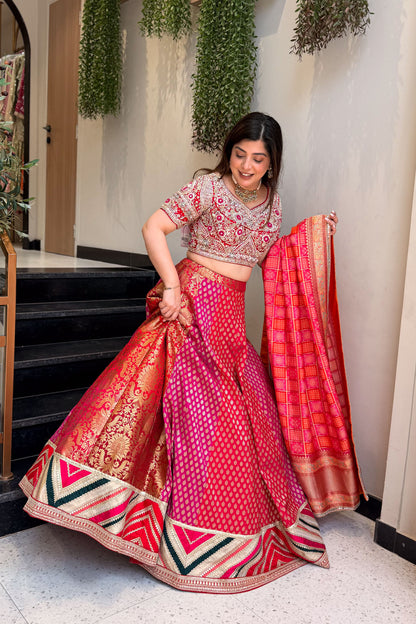 Saavi Hand Embroidered Lehenga