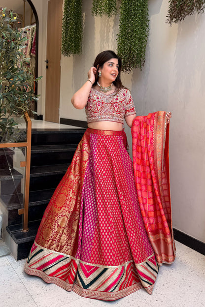 Saavi Hand Embroidered Lehenga
