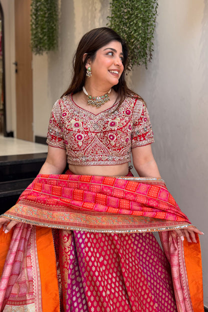 Saavi Hand Embroidered Lehenga