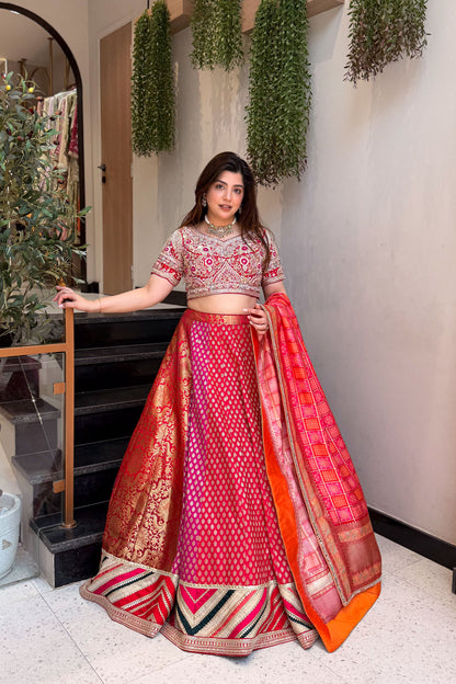 Saavi Hand Embroidered Lehenga