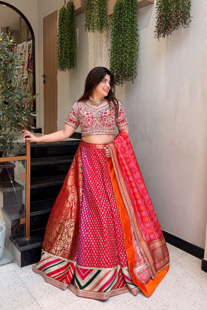 Saavi Hand Embroidered Lehenga