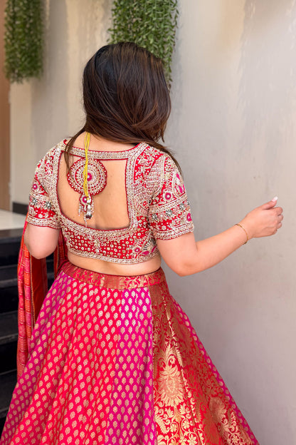 Saavi Hand Embroidered Lehenga